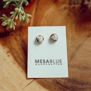 Gilded (Marble) Turquoise Stud Earrings